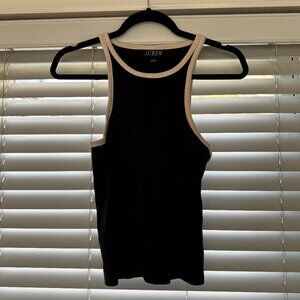 J.Crew ribbed high neck tank with contrast trim